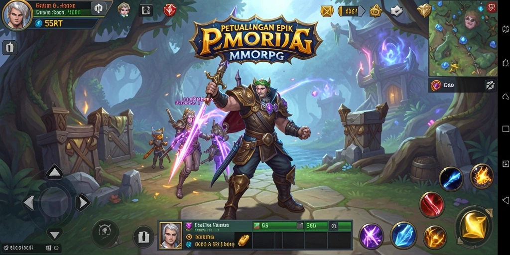 Gameplay 55RT yang menampilkan pertempuran epik dan petualangan mendalam.