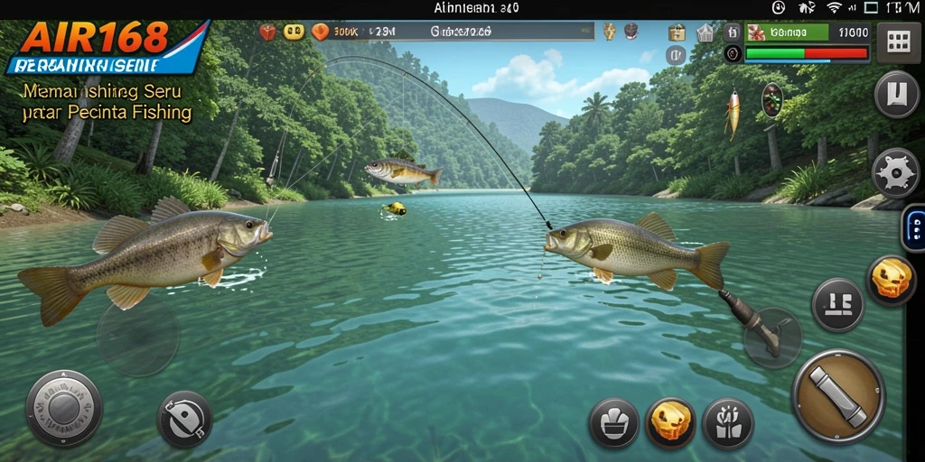Tampilan gameplay seru saat memancing di AIR168.