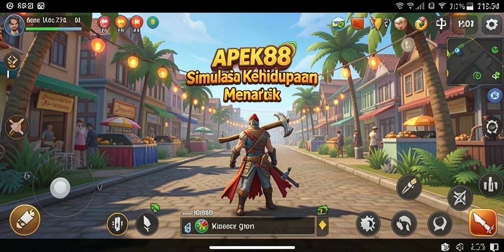 Screenshot gameplay APEK88 menampilkan interaksi karakter yang menarik.