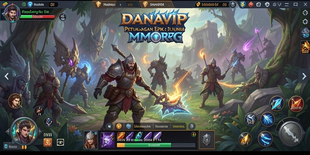 Tampilan gameplay epik dalam dunia <strong>DANAVIP</strong> yang memukau dan penuh aksi.