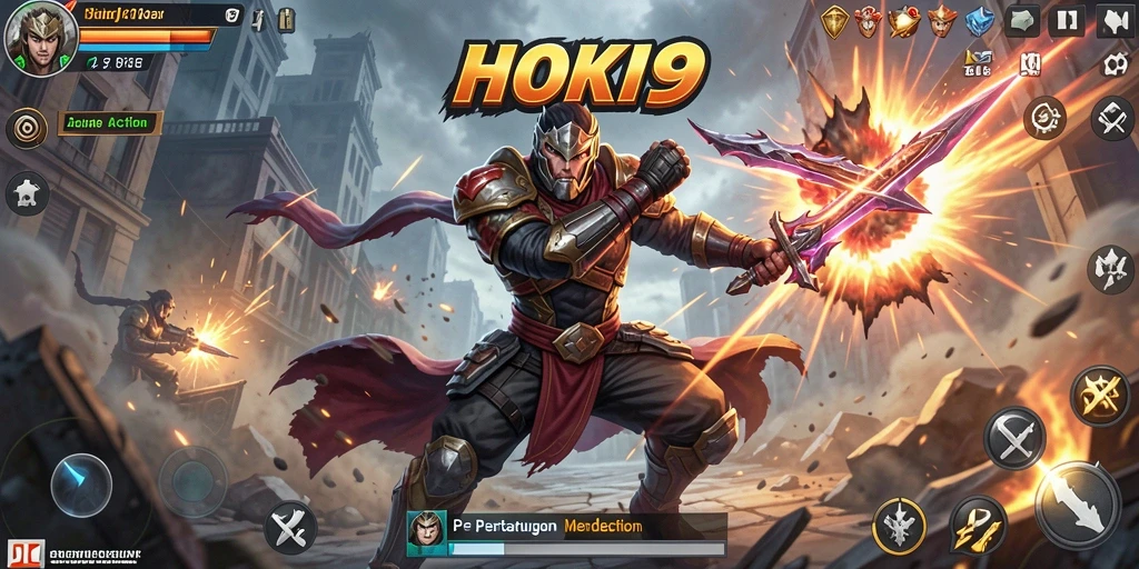 Tampilan gameplay menegangkan dari HOKI9 dengan karakter beraksi.