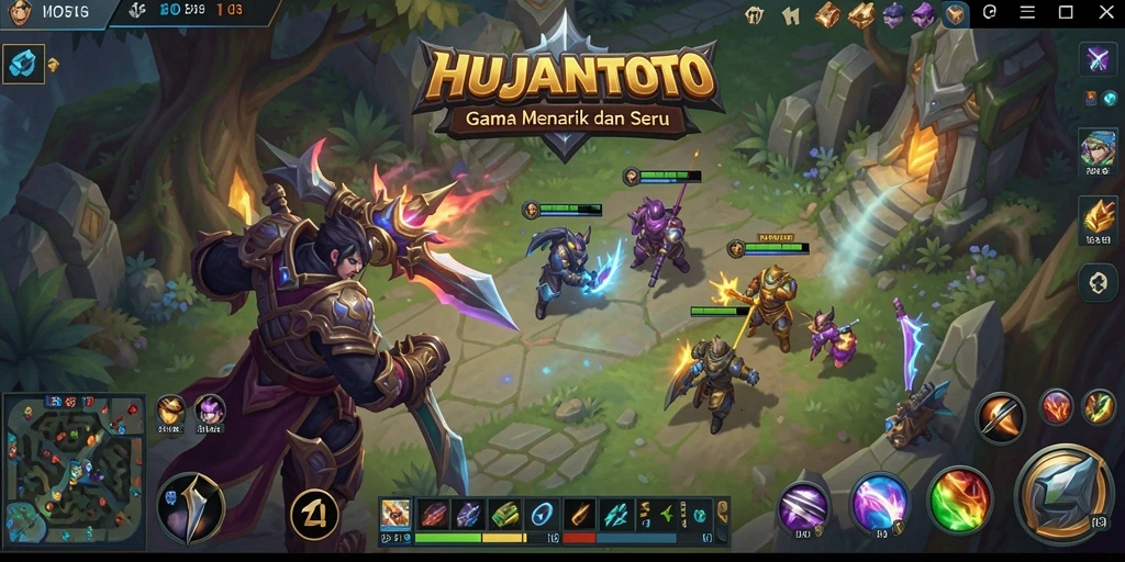 Gameplay seru dalam pertempuran tim di HUJANTOTO.