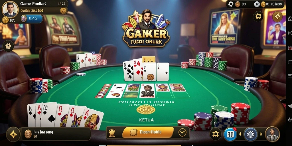 Screenshot gameplay poker KETUA yang seru dan menegangkan.