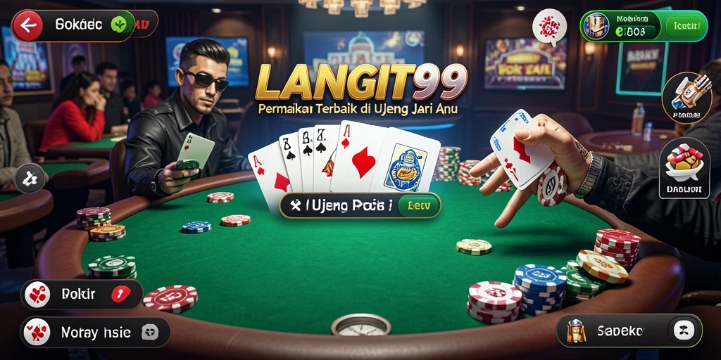 Tampilan menarik dari gameplay LANGIT99 permainan Poker.