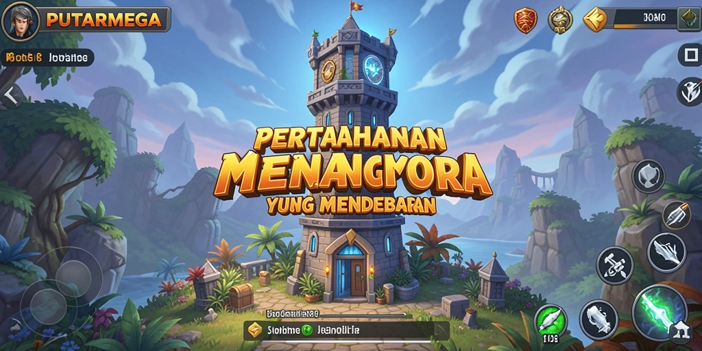 Gameplay PUTARMEGA yang menegangkan dalam genre Tower Defense.