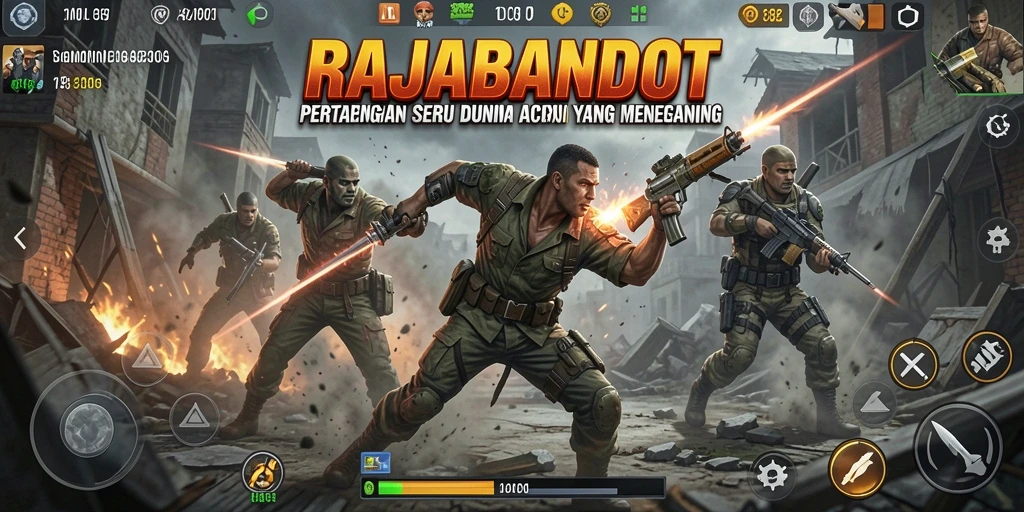 Tampilan action seru dalam gameplay RAJABANDOT.